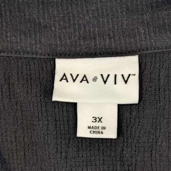 AVA VIV Plus Size Black Gauzy Sleeveless Midi Dress Size 3X NWT - Picture 4 of 5